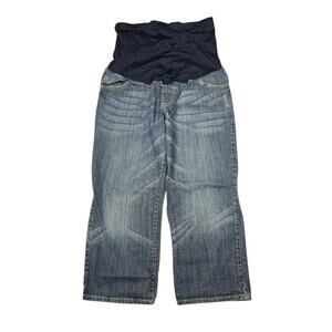 Liz Lange Maternity x Target Cropped Capri Stretch Denim Jeans Belly Band 10